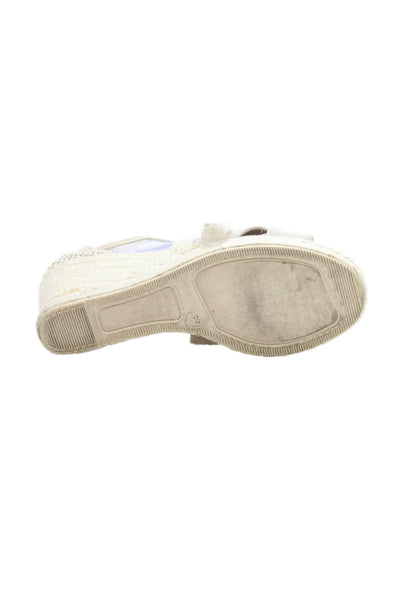 Carmen Saiz Womens Lace Up Espadrille Wedge Sandals Beige Size 39 9