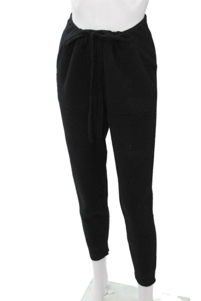 Ann Taylor Womens Jogger Sweatpants Black Drawstring Size S