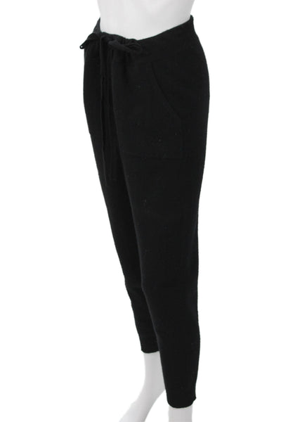 Ann Taylor Womens Jogger Sweatpants Black Drawstring Size S