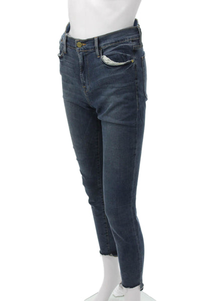 Frame Denim Womens Dark Blue Cropped Ankle Skinny Jeans Size 29