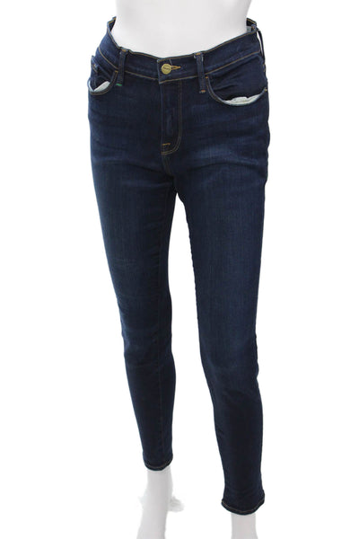 Frame Womens Skinny Ankle High Rise Dark Blue Jeans Size 29