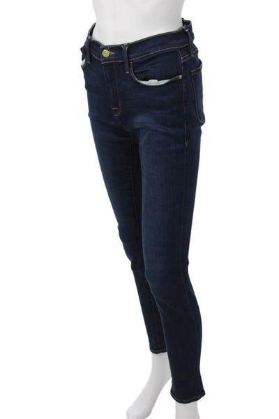 Frame Womens Skinny Ankle High Rise Dark Blue Jeans Size 29