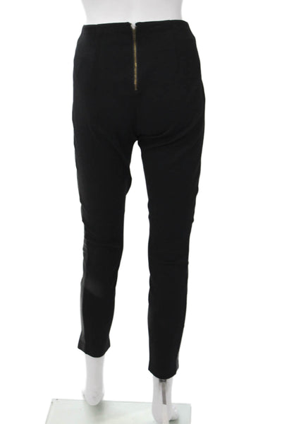 J Crew Womens Cropped Ankle Pants Black Zip Size 8