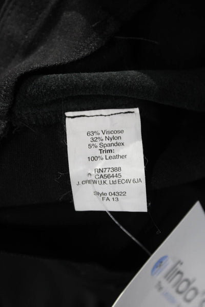 J Crew Womens Cropped Ankle Pants Black Zip Size 8