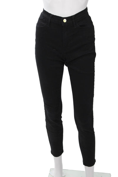 Frame Womens Ankle Skinny Black Jeans High Rise Button Fly Size 28