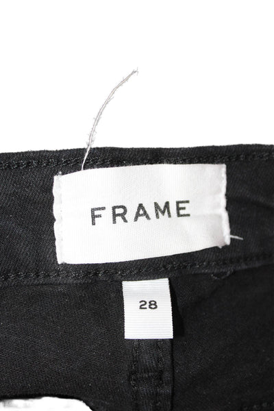 Frame Womens Ankle Skinny Black Jeans High Rise Button Fly Size 28