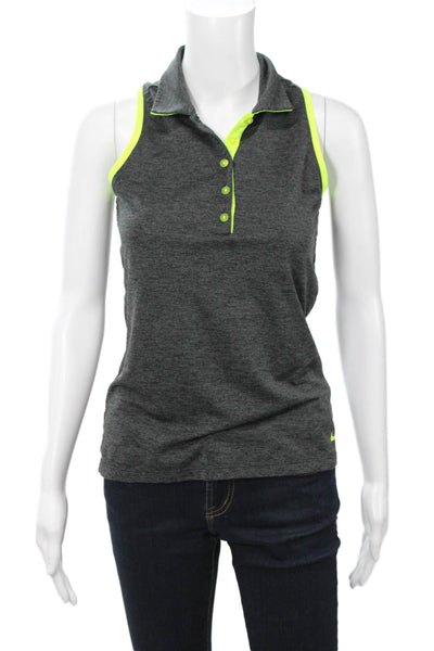 Nike Golf Women Sleeveless Polo Tank Collared Dark Gray Polyester Size S