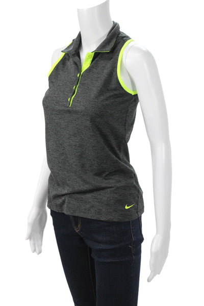 Nike Golf Women Sleeveless Polo Tank Collared Dark Gray Polyester Size S