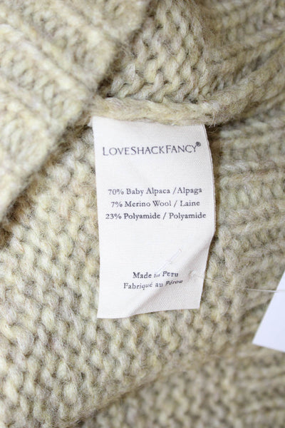 Love Shack Fancy Unisex Pullover Sweater Beige Baby Alpaca Long Sleeve Size S