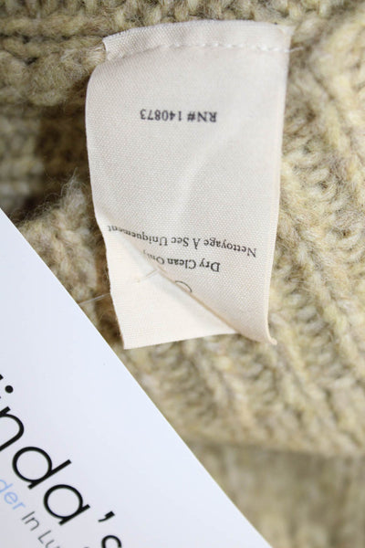 Love Shack Fancy Unisex Pullover Sweater Beige Baby Alpaca Long Sleeve Size S