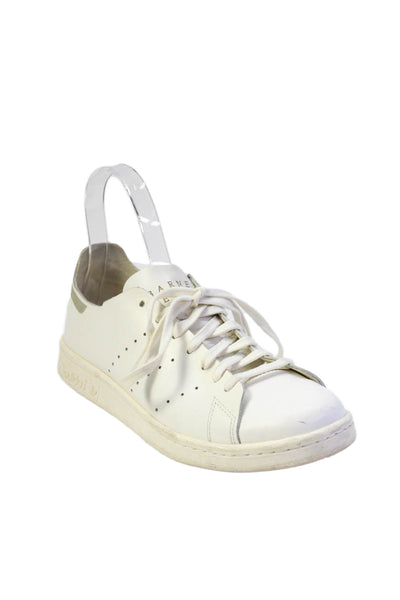 Adidas Stan Smith Womens Leather Lace Up Low Top Sneakers White Size 6