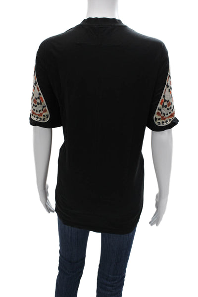 Givenchy Women Basic Animal Print T-Shirt Black Crew Neck Short Sleeve Size S