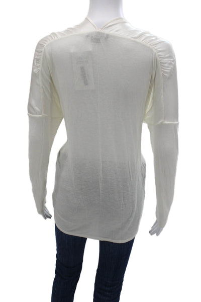 Vince Womens Silk Blend V Neck Long Sleeve Basic Blouse White Size M