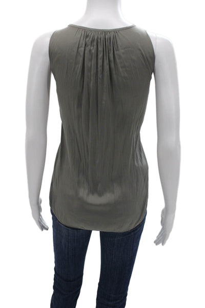 Ramy Brook Women Tank Basic Gray 100% Cotton Sleeveless Round Neck Size S