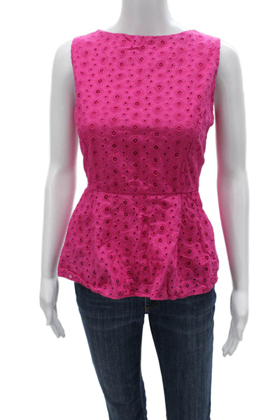 STS Sail To Sable Women Pink Geometric Sleeveless Round Neck Blouse Size S
