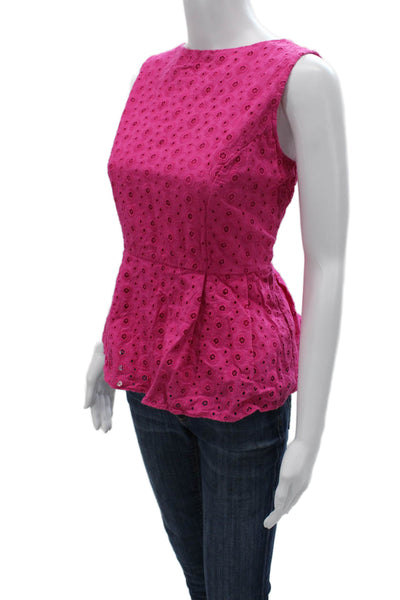 STS Sail To Sable Women Pink Geometric Sleeveless Round Neck Blouse Size S