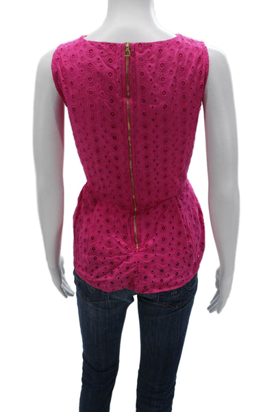 STS Sail To Sable Women Pink Geometric Sleeveless Round Neck Blouse Size S
