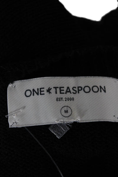One Teaspoon Unisex Black Cotton Blend Pullover Sweater Grunge Size M