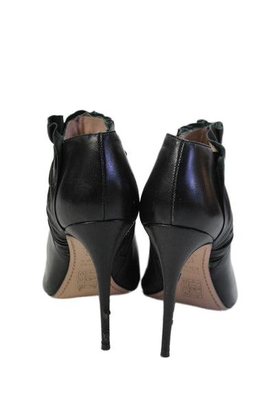 James Chan Womens Leather Open Toe Heels Black Size 9