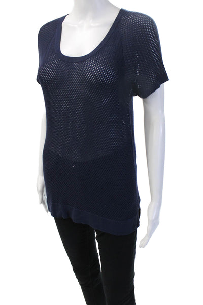 Rag & Bone Womens Dark Blue Viscose Round Neck Short Sleeve T-Shirt Size S