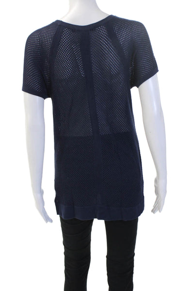 Rag & Bone Womens Dark Blue Viscose Round Neck Short Sleeve T-Shirt Size S