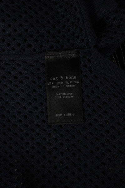 Rag & Bone Womens Dark Blue Viscose Round Neck Short Sleeve T-Shirt Size S