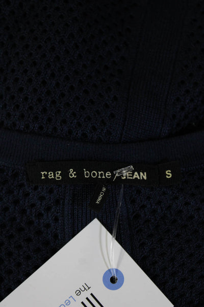 Rag & Bone Womens Dark Blue Viscose Round Neck Short Sleeve T-Shirt Size S