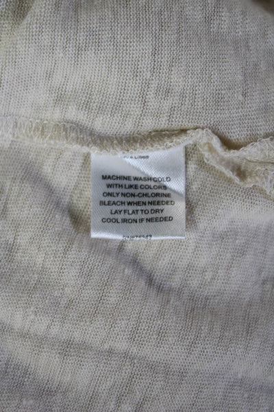 Cynthia Rowley Women Basic Sleeveless Tee Beige Cotton-Linen Size S