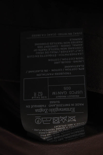 Ermenegildo Zegna Mens Dress Pants Brown Big and Tall Size 62