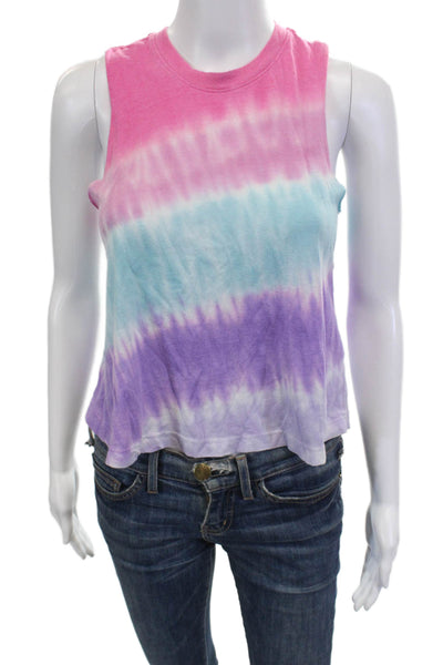 Spiritual Gangster Women Cropped Tank Pink Button Sleeveless Size S