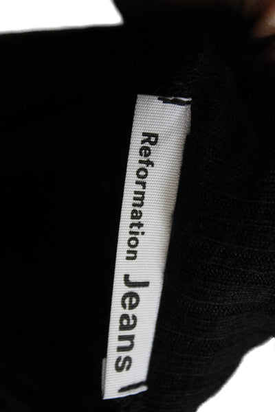 Reformation Unisex Cardigan Black V-Neck Button Long Sleeve Tencel Size XS