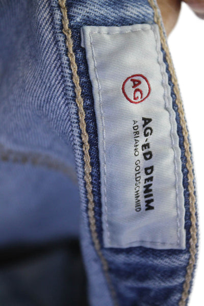 AG Womens Ankle Cropped Jeans Blue Mid Rise Button Fly Size 25