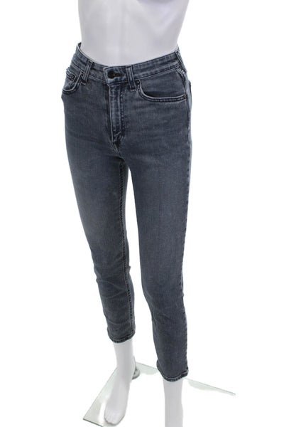 Rag & Bone Womens Ankle Cropped Skinny Jeans Dark Gray Mid-Rise Size 23