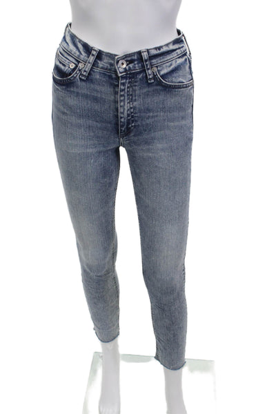 Rag & Bone Women Light Blue Skinny Ankle Jeans Mid Rise Size 24