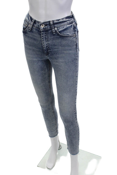 Rag & Bone Women Light Blue Skinny Ankle Jeans Mid Rise Size 24