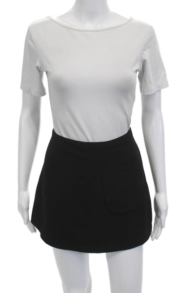 Wilfred Women A-Line Mini Skirt Black Polyester Short Size 2
