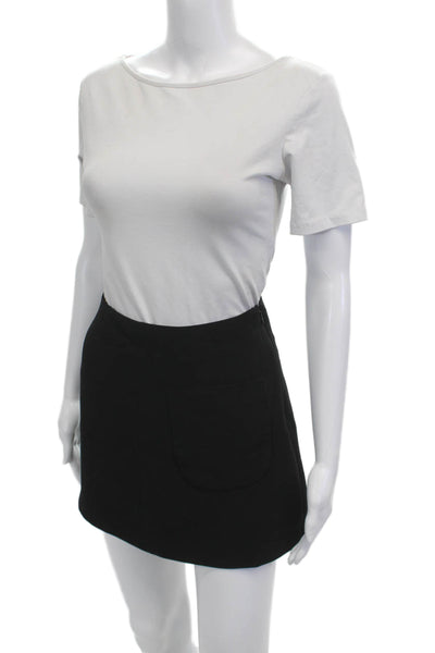 Wilfred Women A-Line Mini Skirt Black Polyester Short Size 2