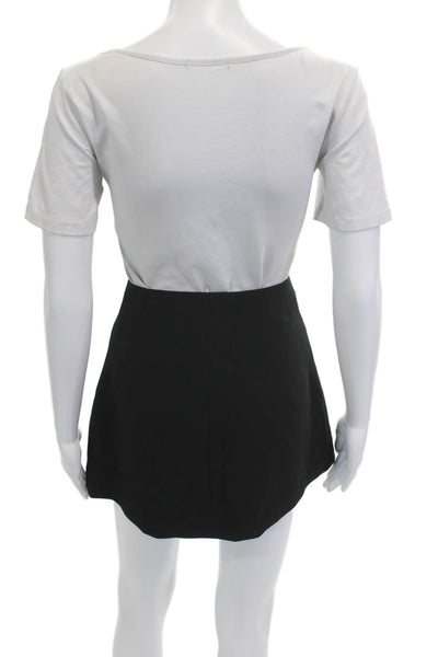 Wilfred Women A-Line Mini Skirt Black Polyester Short Size 2