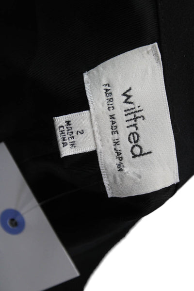 Wilfred Women A-Line Mini Skirt Black Polyester Short Size 2