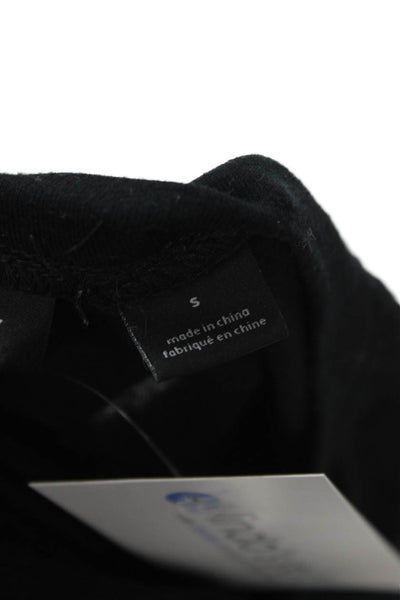 Something Navy Women Black Basic Crew Neck Short Sleeve T-Shirt Size S