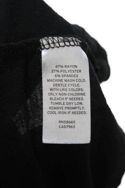 Something Navy Women Black Basic Crew Neck Short Sleeve T-Shirt Size S
