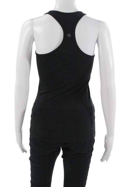 Lululemon Women Black Basic Sleeveless Tank Round Neck Nylon Blend Size 4