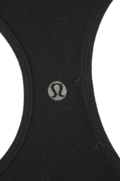 Lululemon Women Black Basic Sleeveless Tank Round Neck Nylon Blend Size 4