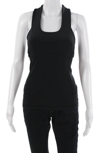 Lululemon Womens Basic Sleeveless Square Neck Black Nylon Blend Tank Size 4