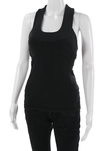 Lululemon Womens Basic Sleeveless Square Neck Black Nylon Blend Tank Size 4