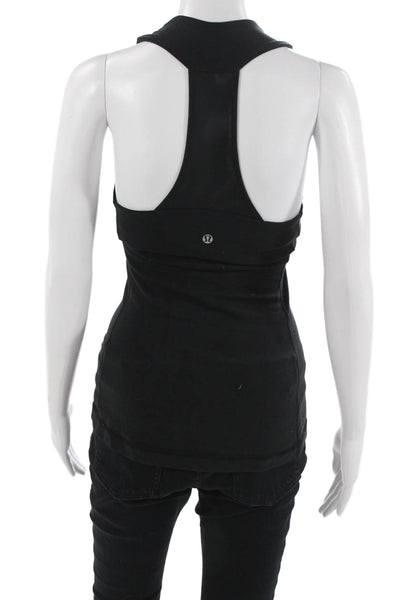 Lululemon Womens Basic Sleeveless Square Neck Black Nylon Blend Tank Size 4