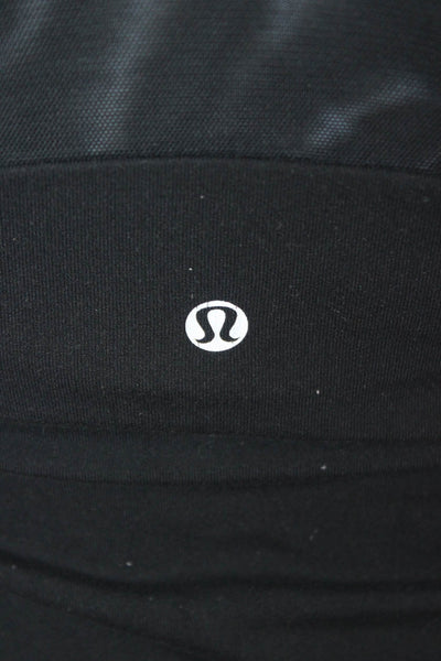 Lululemon Womens Basic Sleeveless Square Neck Black Nylon Blend Tank Size 4