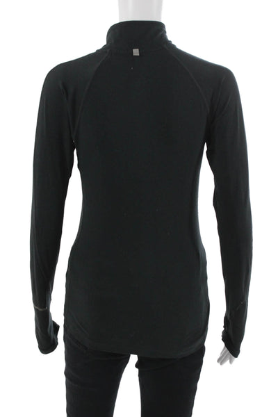 Nike Womens Black Mock Neck Long Sleeve Zip Jacket Size XS