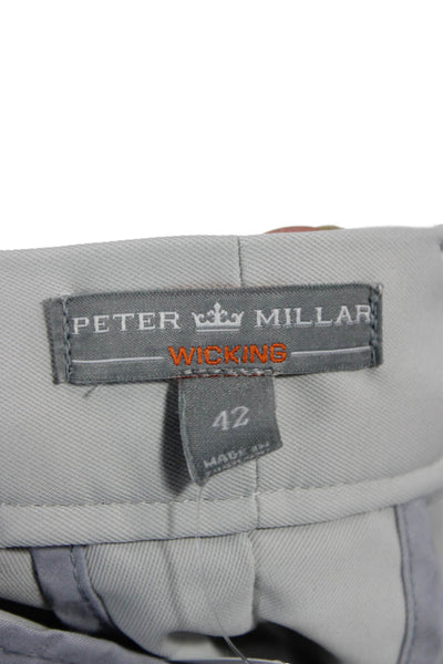 Peter Millar Mens Gray Chino Shorts Polyester Big And Tall Size 42