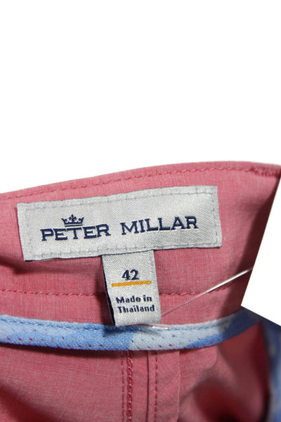 Peter Millar Mens Chino Shorts Pink Button Size 42